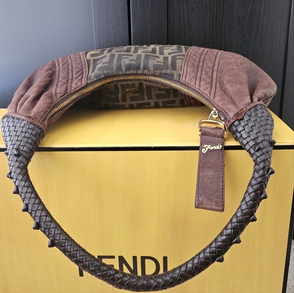 Fendi Tobacco Brown Zucca Canvas Spy Hobo Bag - Picture 8 of 16